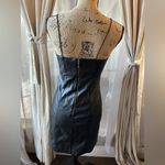 Wild Fable  Dress Small Faux Leather Black Short Body Con Spaghetti Strap Photo 4