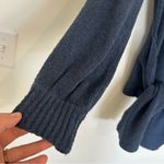 Brochu Walker Navy Blue Teddy Long Sleeve Crew Neck Tie Waist Sweater Blouse Med Photo 2