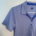 ep pro Golf Polo Shirt Blue White Stripes Photo 4