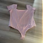 Cotton Express NWT Express Light Pink Body Contour Square Neck Short Sleeve Bodysuit Size XL Photo 2