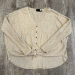 Urban Outfitters Out From Under Jojo Beige Oversized Thermal Button Front Top M Photo 0