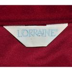 VTG Lorraine Fleece Maxi Length House Coat Robe 1/2 Zip Size L Pockets USA Made Red Size L Photo 8