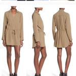 Leith Henley Tie Waist Long Sleeve Tunic Dress XS Photo 1