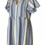 Wonderly  Gauzy Blue And White Cotton Dress, Women’s Size PXL, Pockets, Short Photo 0