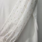 Democracy Blouse Sheer Sleeve Gold Studded V Neck Top Size L Photo 4