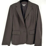 Ann Taylor  Women's Wool Striped Single Breasted Two-Button‎ Blazer Gray Size 10P Photo 0