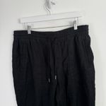 Athleta Retreat Linen Jogger Black Lagenlook Coastal Travel Pull On Womens Large Photo 2