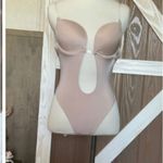 Beige Cutout Backless Bodysuit. Hook and Eye on Crotch. SIZE SMALL. NIP Tan Photo 2