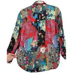 Anthropologie NWT  Collage Patchwork Floral Button Up Satin Shirt Blouse Size XXS Photo 9