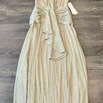 Revolve NWT PATBO Lurex Draped Maxi Dress in Champagne Photo 4