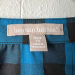 Woman Within  Top Womens 2X Cotton Modest Mature Check Print Workwear Casual Photo 1