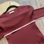 Babaton  maroon wine burgundy knit ribbed long‎ sleeve top Photo 4
