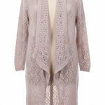 Torrid  Pointelle Drape Front Sweater Open Cardigan Size 4X Plus Duster Longline Photo 0