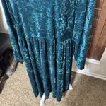 VTG Y2K Jazz II Dress Green Crushed Velvet plus sz 18 Lace Romantic Whimsigoth Photo 2