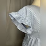 Andree by Unit Blue White Pinstripe Tiered Babydoll Top Size M (1122) Photo 5