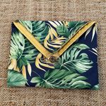 Botanical Print Mixed Media Clutch Purse Green Photo 0