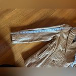 Vtg 90s Pelle Studio Metallic Gold Crocodile Blazer Photo 6