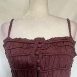 Urban Outfitters  Ruch Button Crop Tank Womens Top Sz Med Chocolate Boho Layer Photo 2