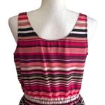 Loft Ann Taylor Pink White Stripe Sleeveless Casual Summer A-Line Dress Size 2 Photo 2