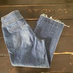Chico's  Blue Ankle Cropped Jeans with Distressed Hem Photo 4