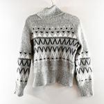 Evereve  Fair Isle Turtleneck Pullover Sweater Jumper Gray Small Photo 3