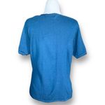 Vintage 90s Embroidered Cardigan Sweater Dark Blue Floral Short Sleeve Knit 10 Photo 4