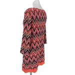 Ana Alcazar Multicolor Pink Crochet Aztec Chevron Knit Long Sleeve Mini Dress 14 Size L Photo 2