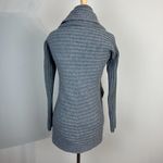 Garnet Hill Cardigan Sweater Small S/M Gray Open Front Ribbed Long Sleeve Knit Photo 2