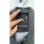 Calvin Klein  Wool Blend Pea Coat Double Breasted charcoal black sz 16 classic Photo 2