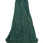 Women's Strapless High Leg Slit Sequin Maxi Mermaid Dress in Green, Size 0​​ Green Photo 0