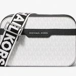Michael Kors NWT Camera Bag Unisex Logo White Coated Canvas Photo 0