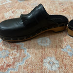 Kelsi Dagger  Brooklyn Hibby studded wood bottom clog leather fringe top size 9.5 Photo 4