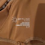 Aerie New Offline Ribbed Plunge Double Strap Mesh Back Sports Bra Brown Size Small Photo 13