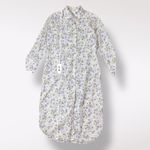 H&M  Floral Cotton Button-Up Midi Shirt Dress Size S Purple‎ Cream Photo 3