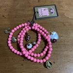 Juicy Couture Retro Pam & Gela Pink Icons Charm Stretch Bracelet Barbiecore Photo 0
