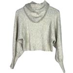 ZARA  Oversized Crop Wool Blend Long Sleeve Stretch Knit Hoodie Sweater S Cream Photo 12