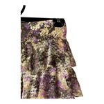 Diane Von Furstenberg  Skirt Women 2 Brown Silk Snakeskin Sequins‎ Tiered Mini Photo 2
