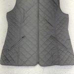 Orvis Sunderland Womens Quilted Vest Gray Medium Full Zip Pockets Plaid Lined Photo 3