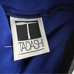 Tadashi Shoji Tadashi Vintage 1990 Rhinestone Embellished Maxi Dress navy blue mesh cowl back Photo 2