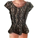 Windsor  Black &‎ Gold Sleeveless Bow Top Size Medium Photo 2