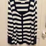 Hollister  Navy Blue Stripe Babydoll Long Sleeve Henley Photo 3