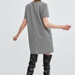 ZARA Black and White Houndstooth Front Pockets Sheath Dress Photo 1