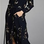 Vince Silk Navy Floral Midi Shirt Dress Sz. XS Photo 0