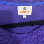 Sundry ‎ Heart Faux Sherpa Sweatshirt Cobalt Size 0/2 Photo 3