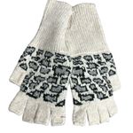 AQUA  Bloomingdale’s Exclusive Fingerless Gloves - Ivory/Black Photo 3