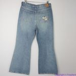 Free People NEW New Dawn Flare jeans in Victoria Blue button fly, 32 Photo 6