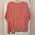 Karlie  red white stripe button up blouse size M Photo 2