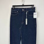 Good American Front Slit Stretch Denim Midi Skirt Indigo Blue Size 4/27 NWT Photo 4