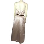 Bill Levkoff NWT Tan Satin Brown Belt Strapless Formal Bridesmaid Dress size 10 Photo 3