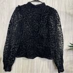 ZARA  Organza Velvet Animal Print Puff Sleeve Top size M Medium Photo 4
